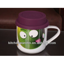 Popular White Porcelian Mug With Silicone Cap